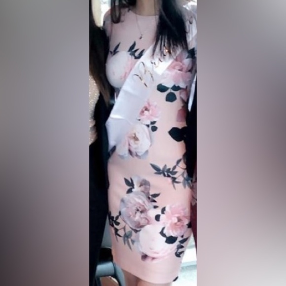 Calvin Klein Floral Dress - Pink and White